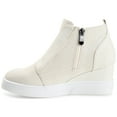 thumbnail image 3 of Journee Womens Clara Round Toe Inside Zip Wedge Sneakers, Widths Available, 3 of 10