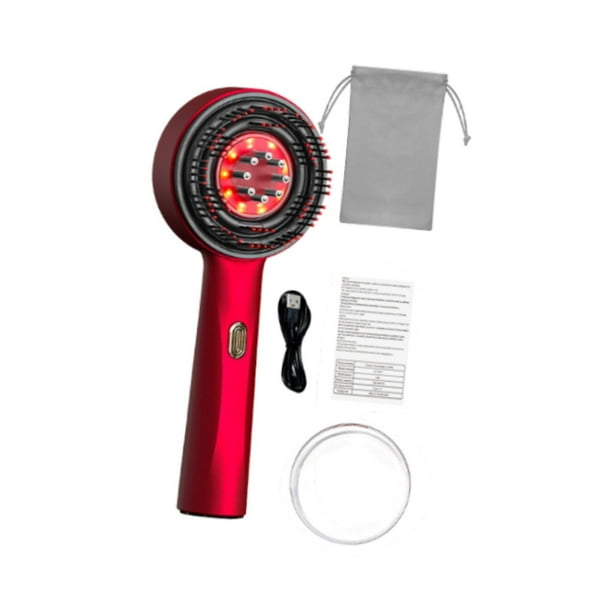 Masajeador Shiatsu para el cuero cabelludo, peines guía líquidos, cepillo masajeador para la cabeza. Rojo