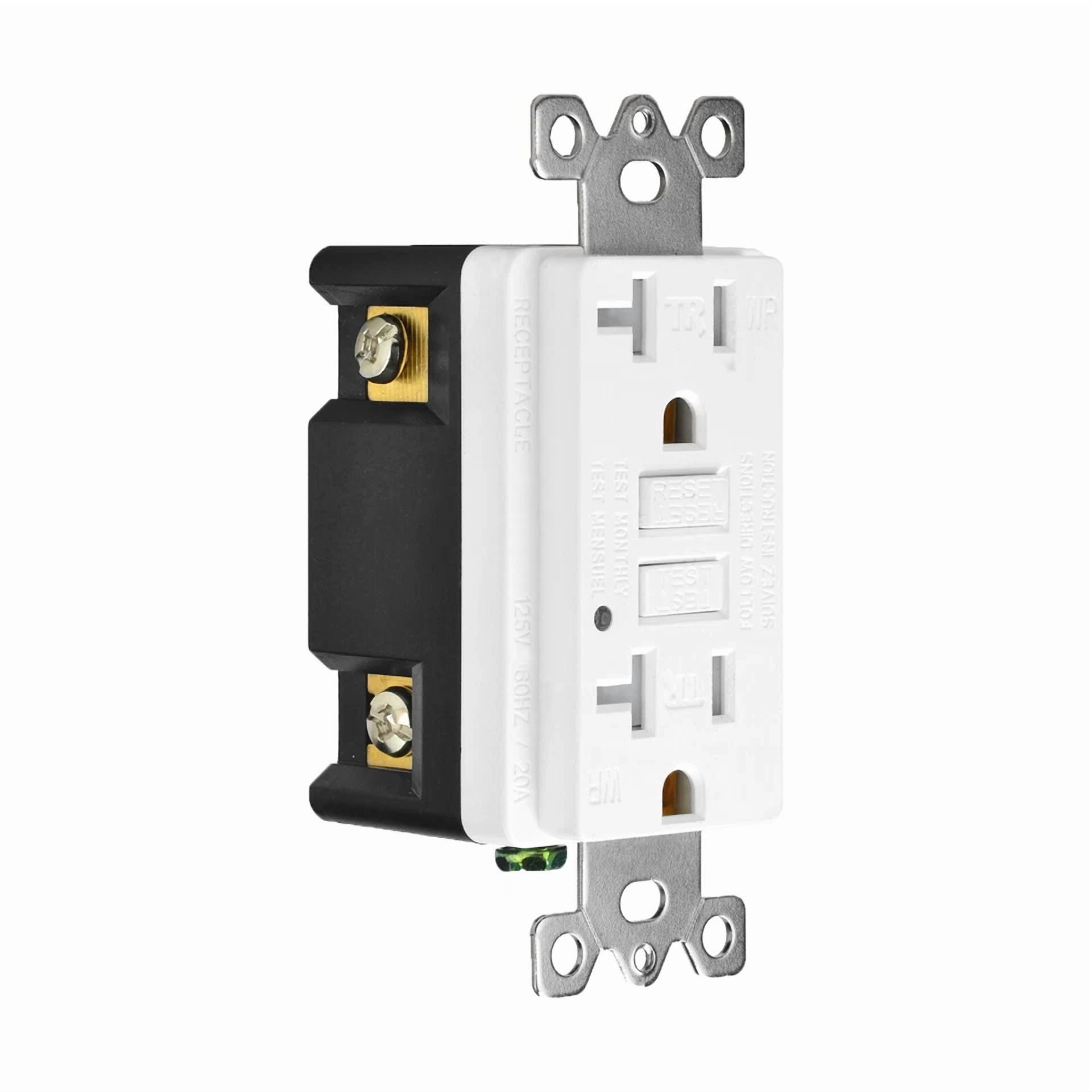 CRESTIN- 20 Amp Gfi Outlet Duplex Receptacle Ground Fault Circuit Interrupter Tr Wr White