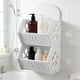 thumbnail image 1 of Estante de almacenamiento de pared sin taladro | Organizador multifuncional de madera para baño, cocina y dormitorio | Diseño calado blanco | Opciones de una o dos capas, 1 of 6