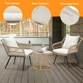 thumbnail image 5 of Autlaycil 5 Pcs Patio Outdoor Furniture Sets Contains 2 Wicker Furniture Patio Bistro Chairs, Table, 10' Outdoor Offset Cantilever Umbrella and Cross Base, Grey, 5 of 7
