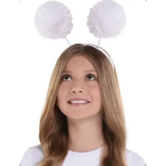 White Pom Pom Headbopper Headband Halloween Adult Costume Accessory