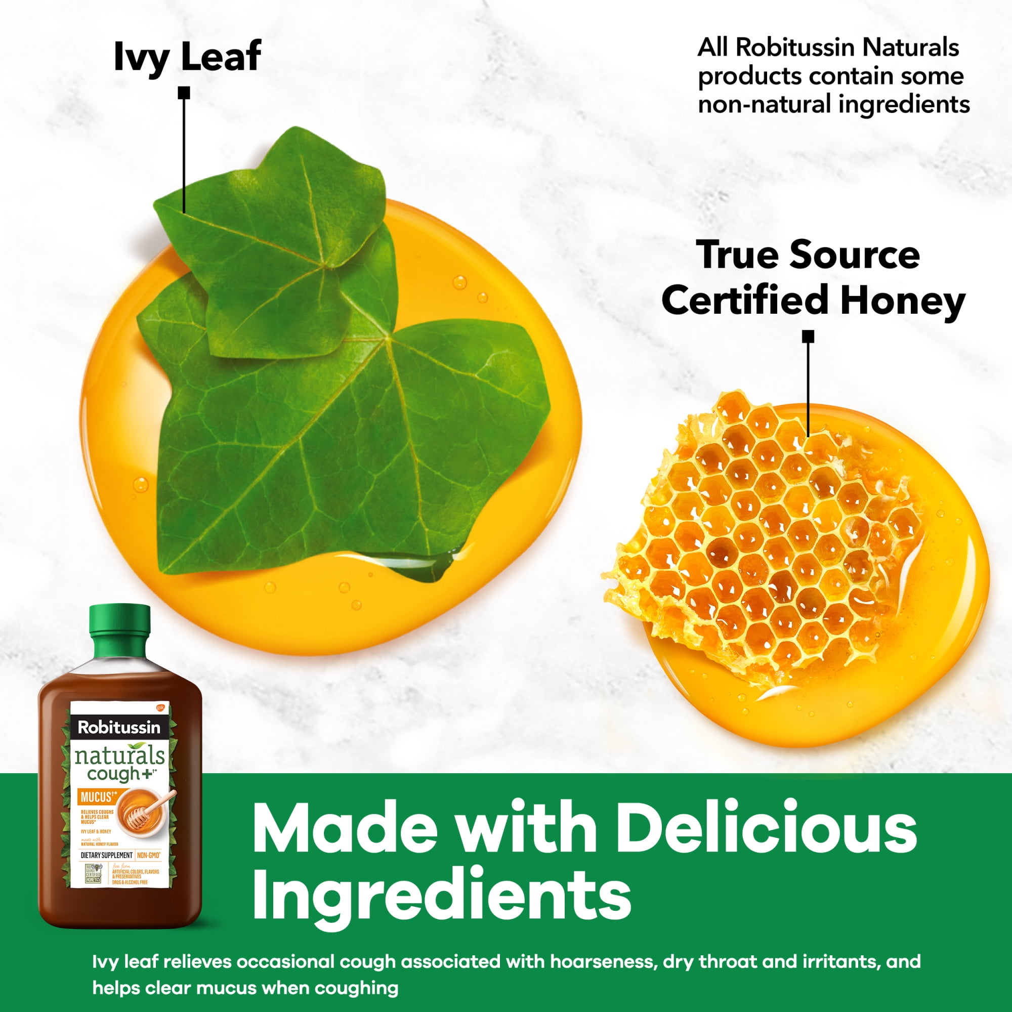 Robitussin Naturals Cough and Cold Medicine, Honey and Ivy Leaf, 8.3 Fl Oz