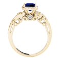 thumbnail image 4 of Mauli Jewels 1.50 Carat Princess Cut Sapphire Diamond Engagement Rings for Women, 18K Solid Rose, White & Yellow Gold 4 Prong Gifts for Her, 4 of 7