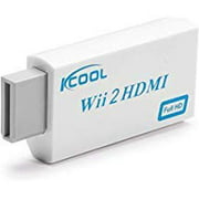 KCOOL Wii to HDMI Converter Output Video Audio Adapter - Supports All Wii Display Modes (NTSC 480I 480PPAL 576I) Best Compatibility and Stability (White)