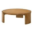 thumbnail image 3 of Furniture of America Honora Modern Wood 42-inch Oval Coffee Table with Plinth Base, Walnut, 3 of 6