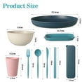 Bocaoying Wheat Straw Dinnerware Sets, 54 Pieces Unbreakable Dinnerware Sets for 6 People