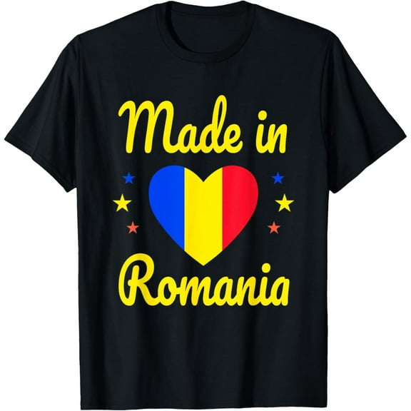 men and women can wear,Romania - Heart Romanian Flag T-Shirt