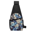 thumbnail image 3 of Disketp Sling Backpack,Multipurpose Crossbody Shoulder Bag Travel Hiking Daypack-Abstract Blue Squares, 3 of 6