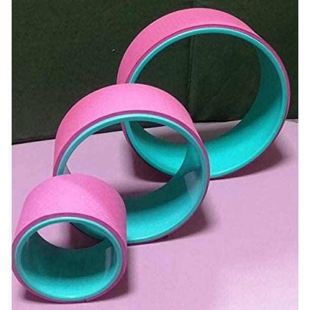 Juego de yoga con rueda de yoga, rueda trasera de rodillo de yoga para dolor de espalda y estiramiento, equipo de fitness, ejercicios de pilates, duradero con capa exterior de felpa suave Fokelyi HMYH107-3