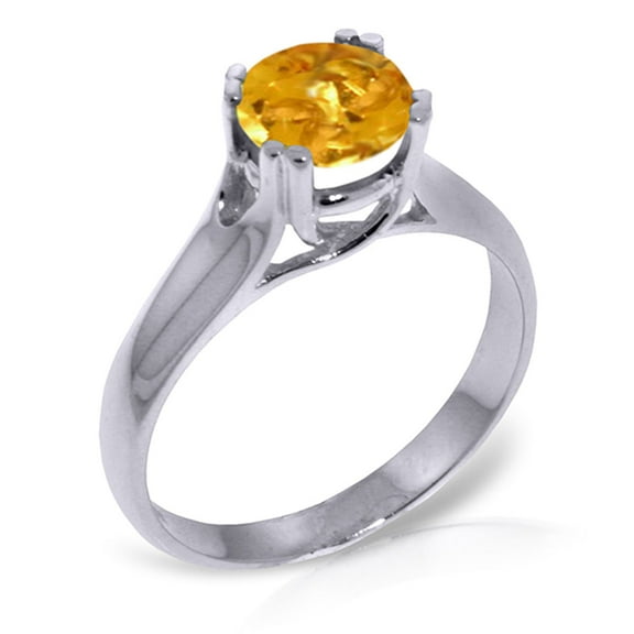 Galaxy Gold 14K White Gold Natural Citrine Ring - November Birthstone - Warmth & Prosperity - Sizes 5.5 to 11 - Fine Jewelry for Women