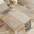 thumbnail image 2 of Ambesonne Stones Table Runner & Placemats, Neutral Irregular Pebbles, Placemat 4 pcs + Runner 14"x72", Warm Taupe and Eggshell, 2 of 2