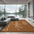 thumbnail image 2 of ODIKA 8'x10' Washable Area Rug Non-Shedding, Easy Care, Warm Brown Thankful Leaf Design Elegant with Heart and Motif for King Size Bedroom Under Bed, Master Suite, 2 of 7