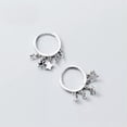 thumbnail image 4 of EOEMY Real 925 Sterling Silver Fancy Hoop Earrings Hoops Pretty Star Decorative-Silver, 4 of 8