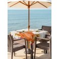 thumbnail image 2 of Outdoor Tablecloth with Umbrella Hole and Zipper, Fall Thanksgiving Square Table Cloth 60x60 Inch Waterproof Tablecloth, Orange White Pumpkin Farmhouse Leaves Picnic Table Cover for Patio Camping, 2 of 7