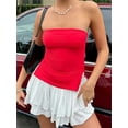thumbnail image 5 of Women Tube Tops Solid Color Strapless Slit Tank Tops Summer  Bandeau Cropped Tops Streetwear 2024 New, 5 of 9