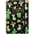thumbnail image 1 of HTOOQ A5 Spiral Notebook College Ruled Notebook, 5.5" x8.3" 80 Sheets Lined Journal, Back Pocket Hardcover Cute Cactus Pattern for School Office Home - -, 1 of 7