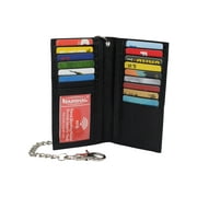 RFID Blocking Chain Wallets for Men Biker Long Bifold Genuine Leather Wallet with Chain
