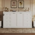 thumbnail image 2 of Euroco Wood Twin Size Murphy Bed with LED Light and Desktop, Storage Cabinet Wall Bed, White, 2 of 21