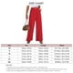 thumbnail image 2 of Mujeres pantalones de piernas anchas cintura regular plisado ajuste suelto pantalones de traje largo con bolsillos laterales rojo S, 2 of 2