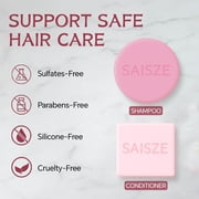 SAISZE Castor Oil Shampoo & Conditioner Bar Set, 2 Pcs Handmade Travel Shampoo & Conditioner Soap for Hair Hydrating, Moisturizing & Clarifying