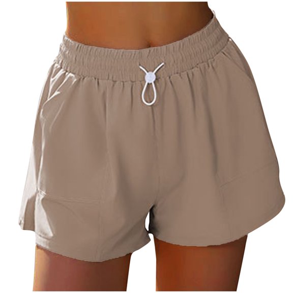 Summer Fashion Yoga Shorts for Womens 2025 High Waist Plus Size Summer Outerwear Buckle Elastic Pocket Style Fitness Running Yoga Shorts Yoga Shorts