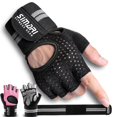 thumbnail image 1 of Guantes de entrenamiento SIMARI acolchados para levantamiento de pesas, sin dedos, negros, 1 of 6