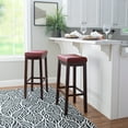 thumbnail image 2 of Linon Cessford 32" Backless Indoor Bar Stool, Dark Brown with Red Faux Leather, Includes 1 Stool, 2 of 11