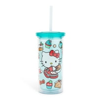 Sanrio Hello Kitty Holiday Baking 20-Ounce Carnival Cup With Lid and Straw