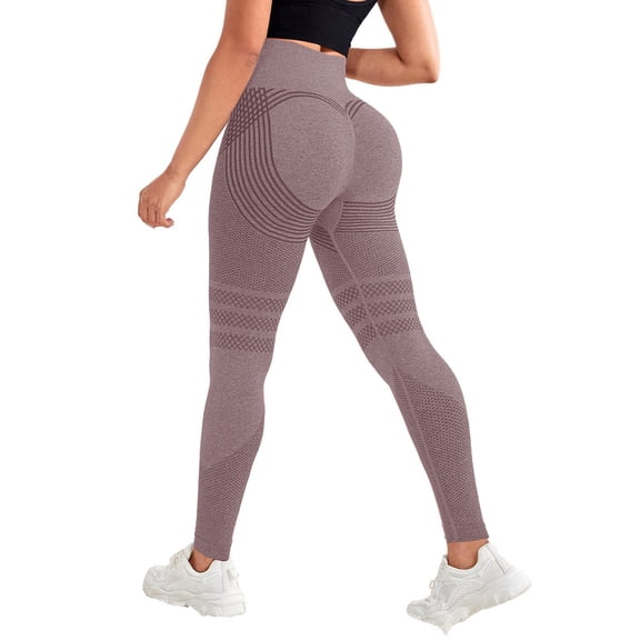 WULMLEO Lindalia 3D Leggings, Stretch Fitness Pants, High Waist Booty Scrunch Butt Yoga Trousers Pink 5XL