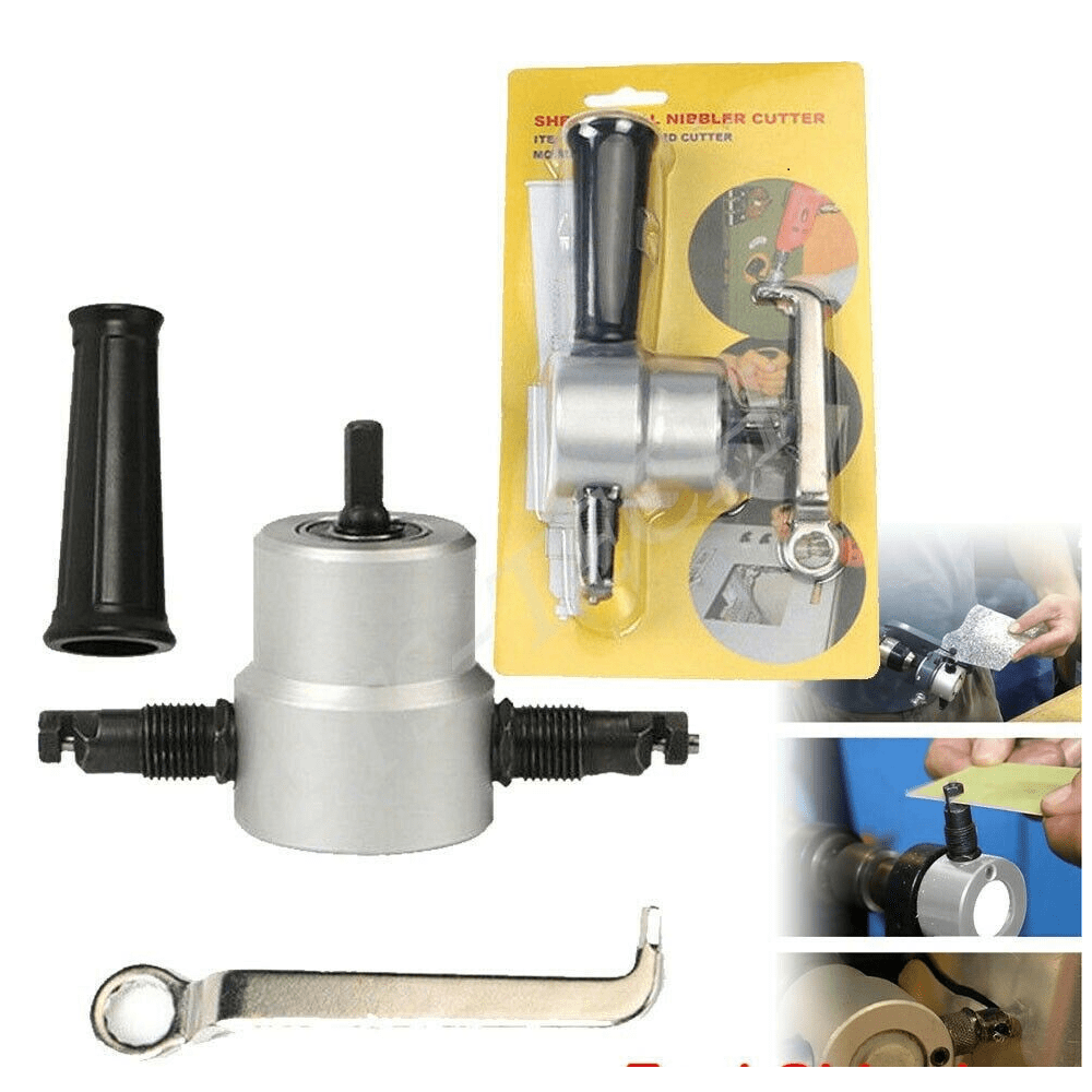 Double Head Sheet Metal Nibbler Cutter Cutting Tool Saw Power Drill