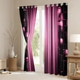thumbnail image 3 of Manfei 3D Neon Stripes Blackout Curtains, Vertical Lines Curtains Pack of 2 (42x84 Each), Light Pink Black, 3 of 6