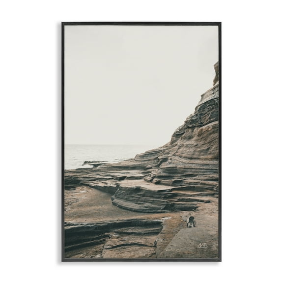 Stupell Industries Rocky Hawaiian Shore Landscape & Nature Photography Black Framed Art Print Wall Art, 12 x 18