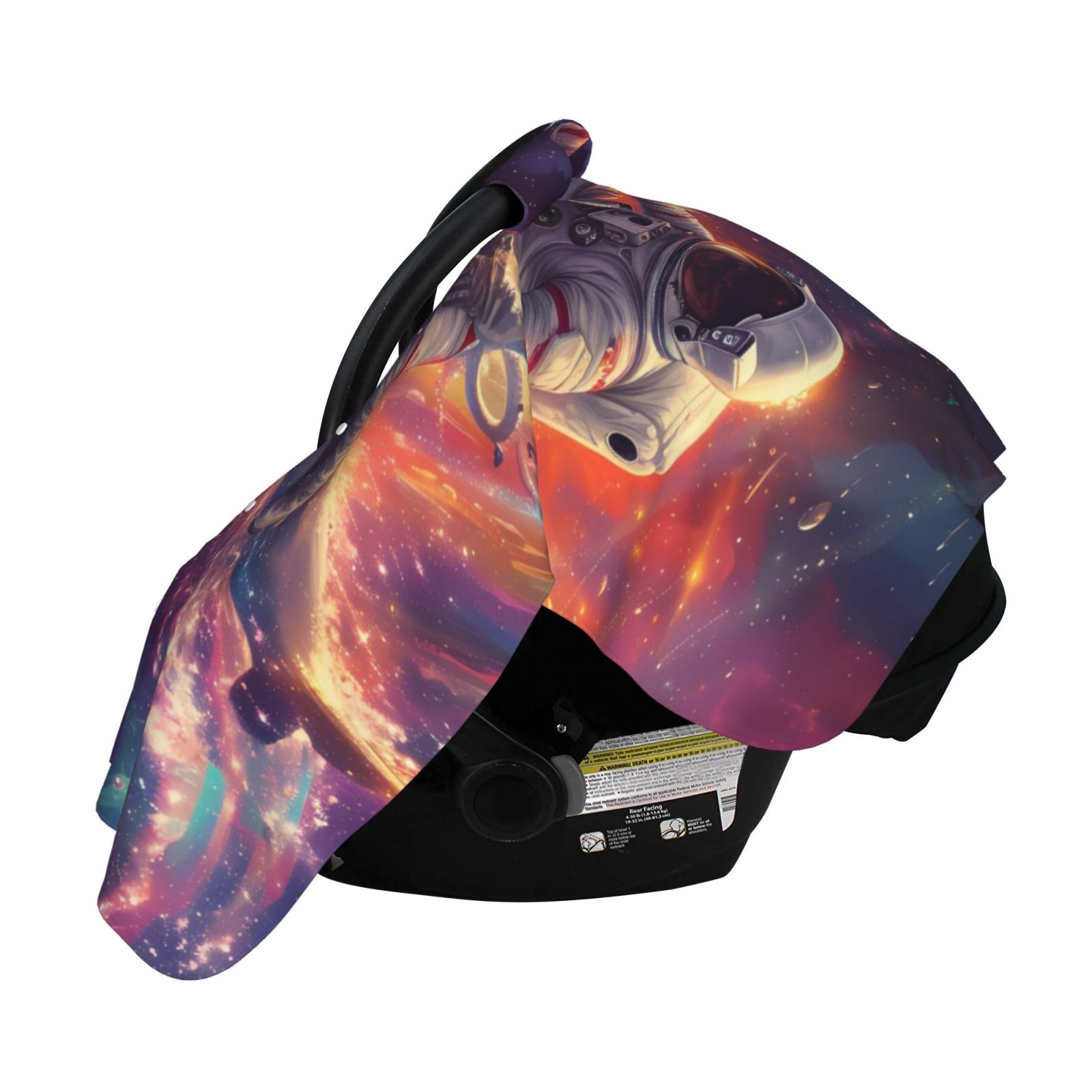 Naloa Astronaut Dolphin Baby Car Seat Cover, Breathable Baby Carrier Cover, Multiuse Baby Carrier Cover & Nursing Breastfeeding Cover