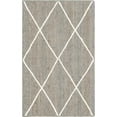 thumbnail image 2 of White with Gray Indian Handmade Braided Daimond Design Area Rug 8 x 10 Feet (244 cm x 304 cm), For Living Room, Bedroom, Dining Room, Hallways & Entryways, 2 of 4