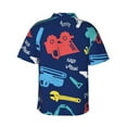 thumbnail image 3 of Balery Colorful Excavator Print Men's Hawaiian Shirts Short Sleeve Beach Shirt Relaxed Fit Vacation Button Down Shirts-XX-Large, 3 of 9