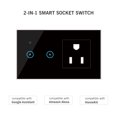 thumbnail image 1 of walmeck 95- Prise Murale Intelligente Wi-Fi avec 2 Interrupteurs Tactiles à Gang, Télécommande Application Smart Life, Commande Vocale, Commande Tactile Compatible avec Assistant, Interrupteur Intelligent Wi-Fi, Prise, Standard, 1 of 6