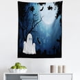 thumbnail image 1 of Ghost Tapestry, Solitude in Graveyard Living Dead Chains of Mystery Scary Stuff, Fabric Wall Hanging Decor for Bedroom Living Room Dorm, 5 Sizes, Navy Blue Black and Pale Blue, by Ambesonne, 1 of 1