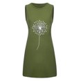 thumbnail image 3 of IROINNID Shift Dress For Women Round Neckline Fashion Pocket Dandelions Casual Night Dresses Prints Elastic Waist Sleeveless Dress, 3 of 5