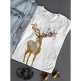 thumbnail image 3 of Beautiful Deer & Floral Wreath T-Shirt Women -Image by Shutterstock, Female Large, 3 of 4