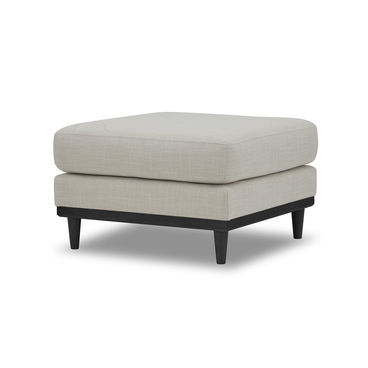 Better Homes & Gardens Springwood Square Wood Frame Ottoman, Charcoal Finish