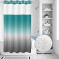 thumbnail image 4 of No Hook Shower Curtain,Teal Grey Ombre Waterproof Shower Curtains for Bathroom,Turquoise Gradient Modern Abstract Art Bathroom Curtain with Mesh Top Window for Home Hotel Bathtub,Small Stall 36"x72", 4 of 9