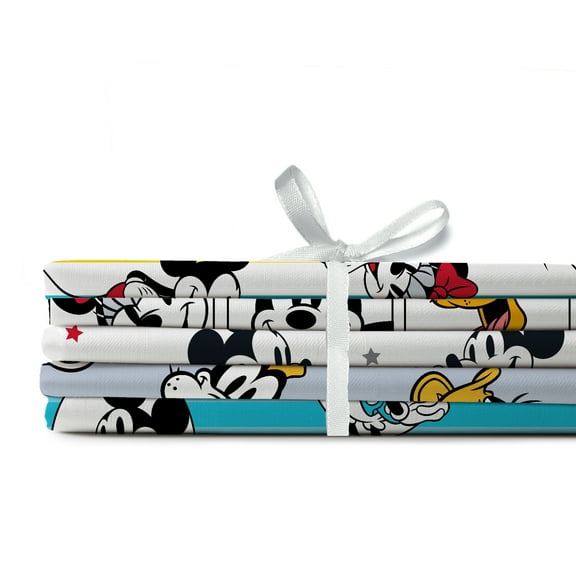 Springs Creative Cotton 21" Disney Mickey and Friends Vintage Classic Assorted Fat Quarter Bundle, 5 Pieces