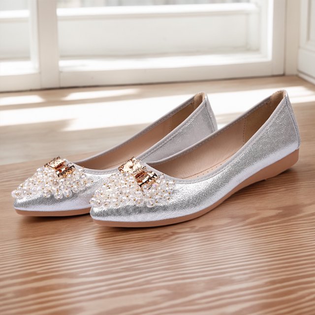 Zapatos cómodos con punta ostentosa zapatos planos para caminar con diamantes de imitación calzado de primavera y otoño