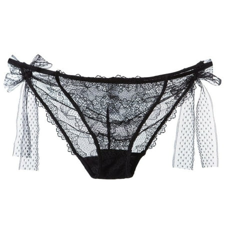 

CLZOUD Micro Clothing Women Black New Fashion Lingerie Lace Brief Underpant Sleepwear Underwear M-XL