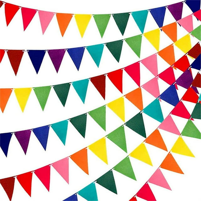 5 uds pancarta de fiesta forma triquetro tela de fieltro 18x15x6cm banderines de bandera decorativa para decoración de fiesta bandera de color