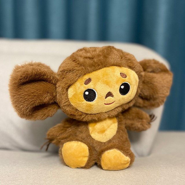 2023 Cute / Cartoon / Soft / Little Monkey Plush Toy / Chebulashka Monkey / Big Ear Monkey Doll / Children's Birthday GiftWhite20cm Deng Xun unisex