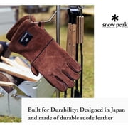 Snow Peak Fire Side Gloves - Made of Durable Leather - Suede Leather, 13.3 in