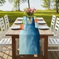 thumbnail image 4 of Table Runners 72 Inches Long Dress Scarves, Blue Ombre Farmhouse Kitchen Table Runner, Coffee Tablerunners, Coastal Beach Modern Abstract Art 18x72 Inch, 4 of 9