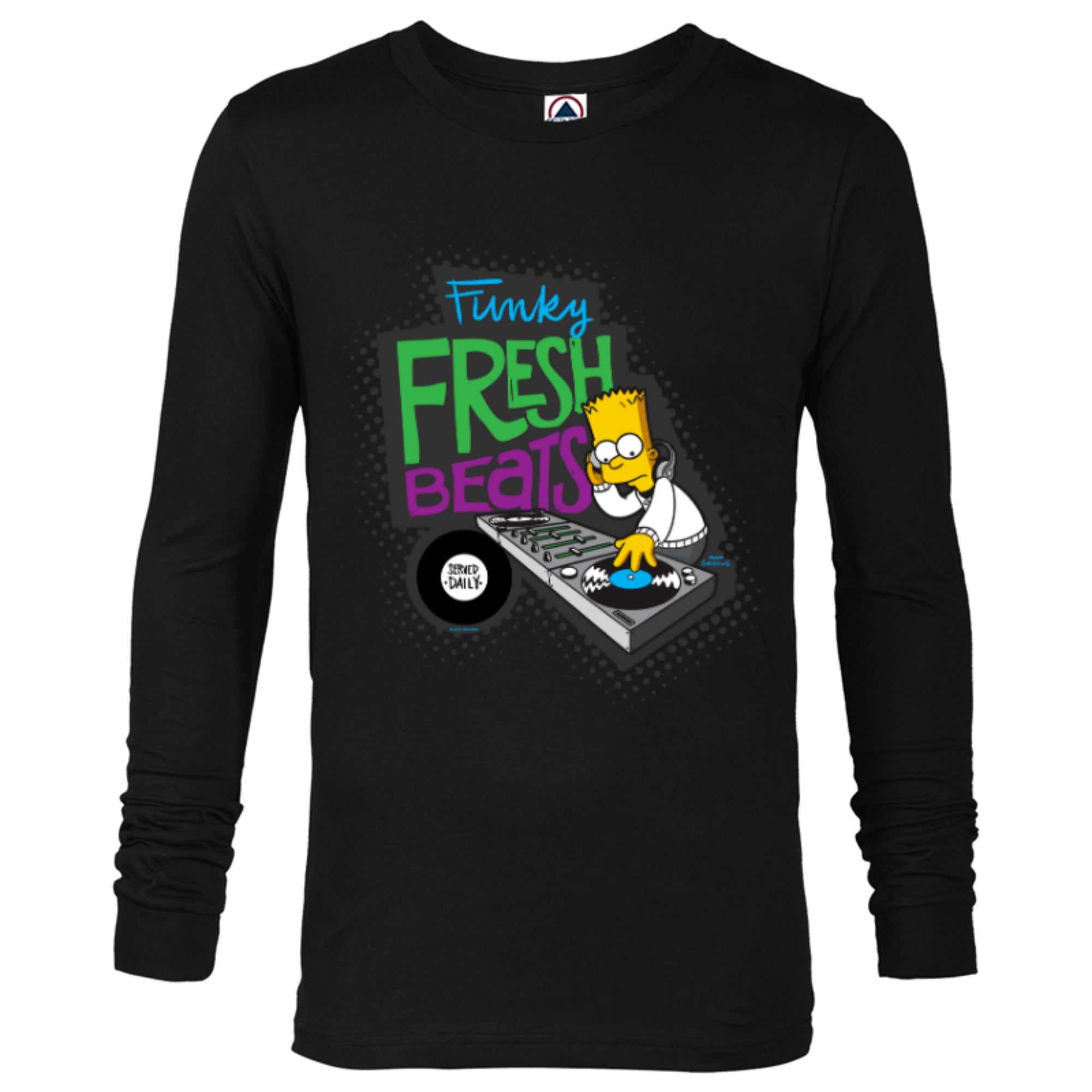helgen fantom Badekar The Simpsons Bart Simpson Funky Fresh Beats Served Daily - Long Sleeve T- Shirt for Men - Customized-Black - Walmart.com